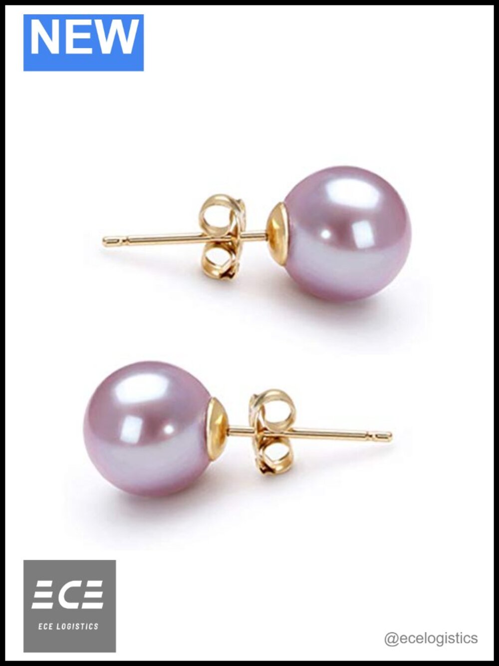 AAAA Japanese Freshwater Pearl Stud Earrings Solid 14k Gold Push Back